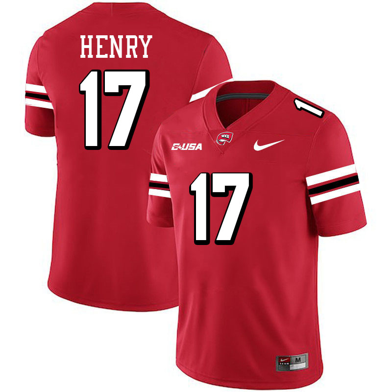 Matthew Henry WKU Jersey, Western Kentucky Hilltoppers #17 Matthew Henry Jersey Youth-Red